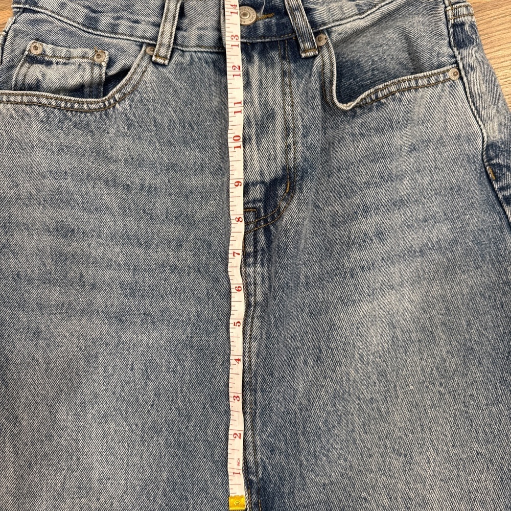 Distressed Jean Maxi Skirt w/ front slit  size 4 - Picture 6 of 6